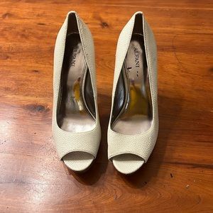 Alfani Peep Toe Cream Heels
